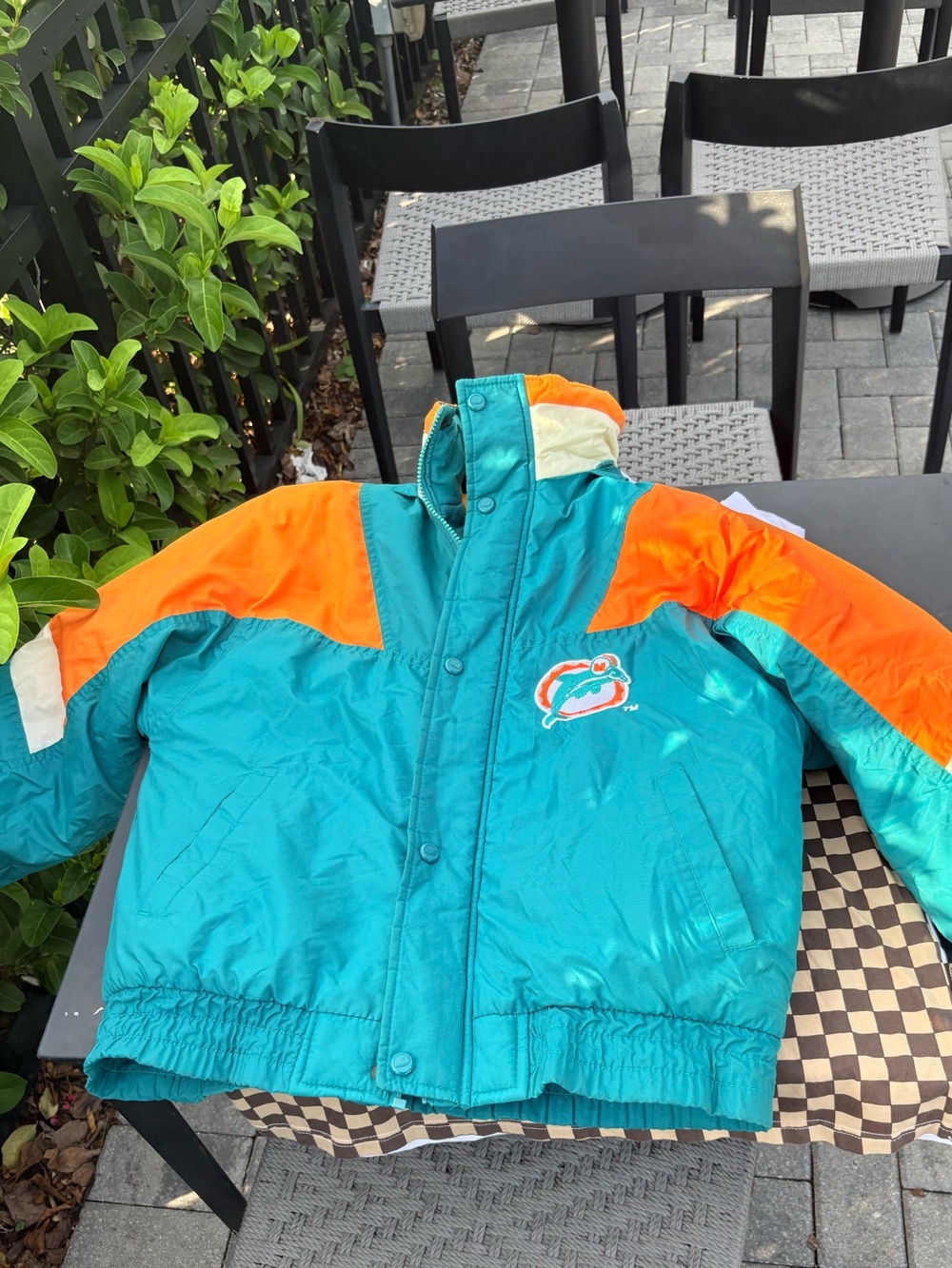 Miami Dolphins Youth Teal & Orange Puffer Jacket -